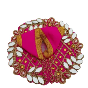 Laddu Gopal Ji Dress – Pink Mirror Work Designer Poshak